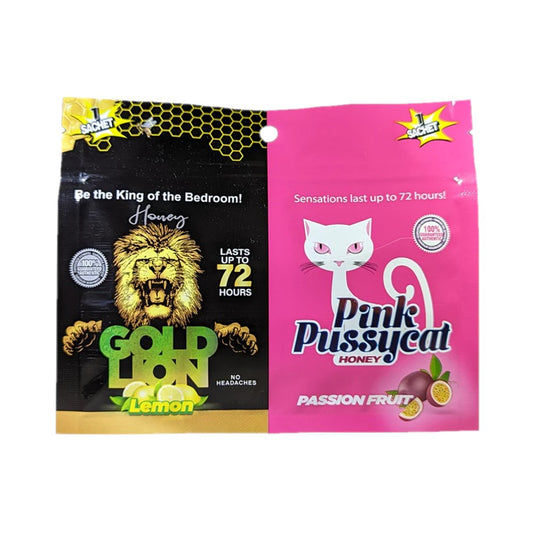 Gold Lion & Pink Pussycat His & Her Honey 10 Sachet Pack